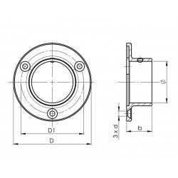 Skizze Wandflansch Edelstahl